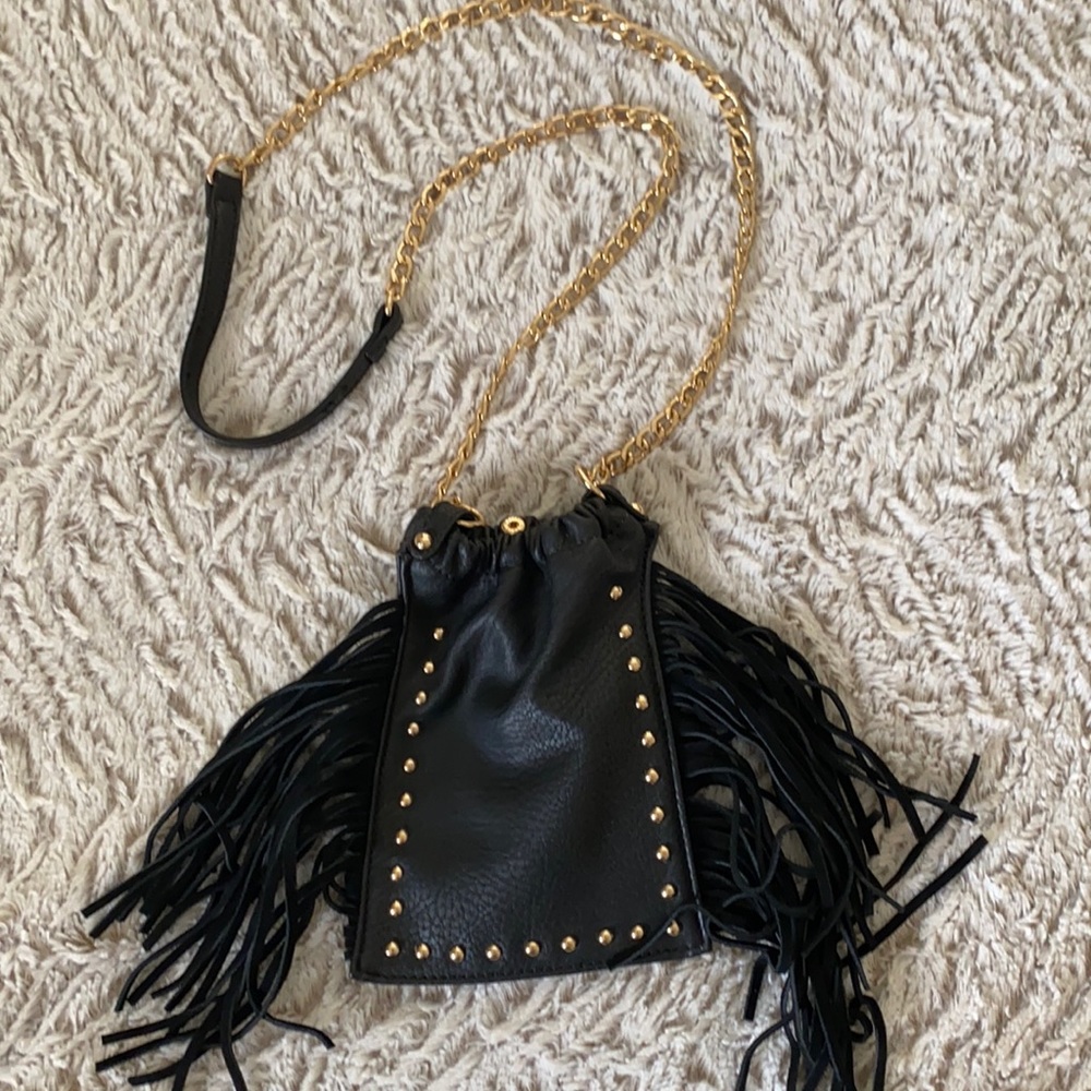 Black leather crossbody